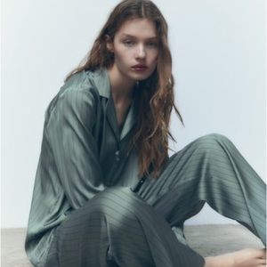 Zara striped satin shirt